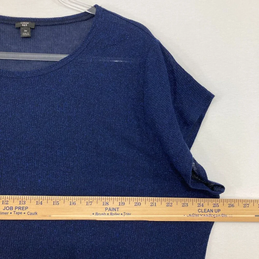 J. Crew 365 size 3X Navy Stretch Sparkling Short‎ Sleeve Tee Comfy Casual